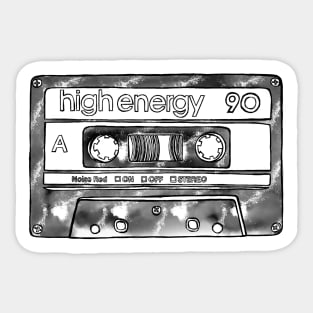 Retro Cassette Tape, High Energy 90 Sticker